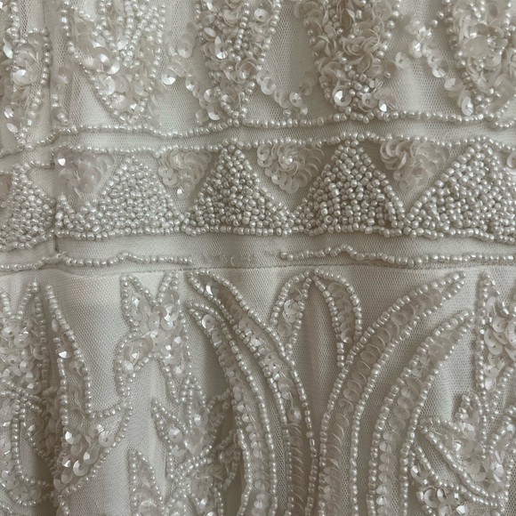 All the Romance White Beaded Sequin Halter Mermaid Maxi Dress - Picture 4 of 8